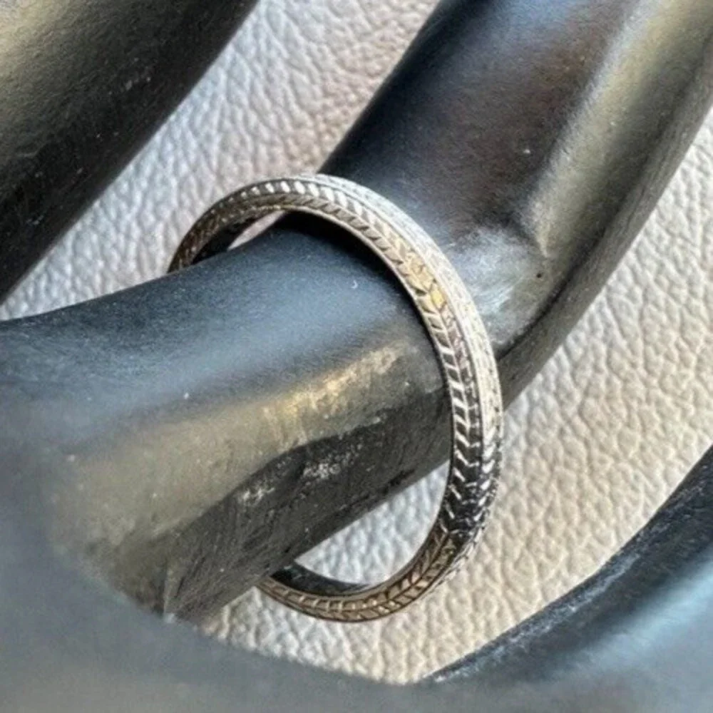 Circa 1930s CARTIER Platinum Wedding Ring Band Etched Engraved Art Deco Sz 5.25 - Picture 4 of 14